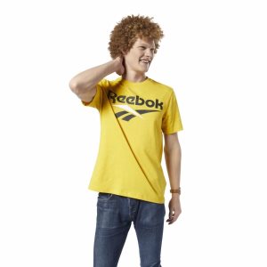 Koszulki Męskie Reebok Classic Vector Głęboka Zielone Żółte PL 18QZHRE